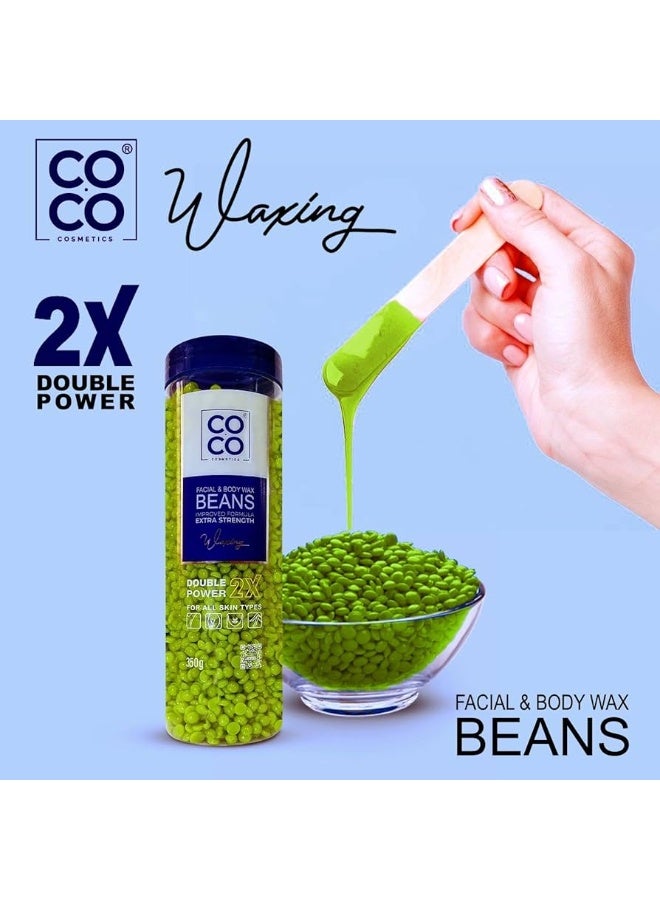 كوكو حبات شمع كوكو للوجه والجسم – أخضر 350 جم – إزالة شعر ناعمة ولطيفة - Image 2